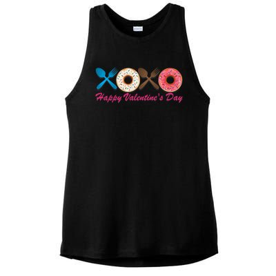 Happy Valentine's Day Donut Eaters Gift Cute Holiday Cool Gift Ladies PosiCharge Tri-Blend Wicking Tank