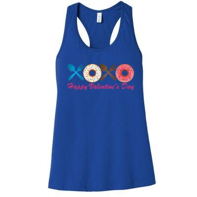 Happy Valentine's Day Donut Eaters Gift Cute Holiday Cool Gift Women's Racerback Tank