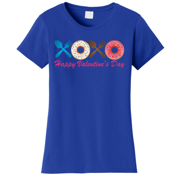 Happy Valentine's Day Donut Eaters Gift Cute Holiday Cool Gift Women's T-Shirt