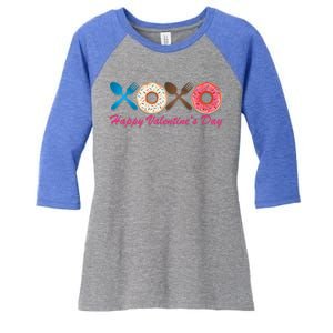 Happy Valentine's Day Donut Eaters Gift Cute Holiday Cool Gift Women's Tri-Blend 3/4-Sleeve Raglan Shirt