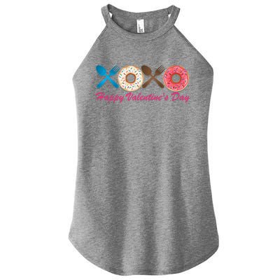 Happy Valentine's Day Donut Eaters Gift Cute Holiday Cool Gift Women's Perfect Tri Rocker Tank