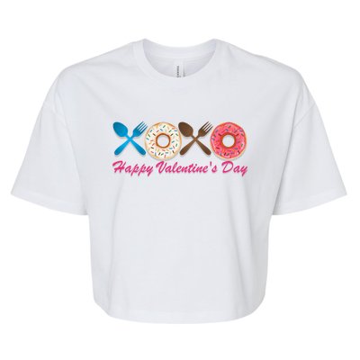 Happy Valentine's Day Donut Eaters Gift Cute Holiday Cool Gift Bella+Canvas Jersey Crop Tee