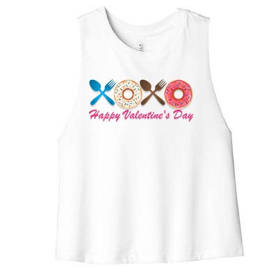 Happy Valentine's Day Donut Eaters Gift Cute Holiday Cool Gift Women's Racerback Cropped Tank