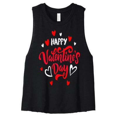 Happy ValentineS Day 2024 Women's Racerback Cropped Tank