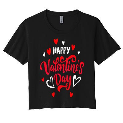 Happy ValentineS Day 2024 Women's Crop Top Tee