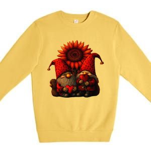 Happy Valentines Day Gnomes With Leopard Sunflower Valentine Day Love Premium Crewneck Sweatshirt