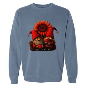 Happy Valentines Day Gnomes With Leopard Sunflower Valentine Day Love Garment-Dyed Sweatshirt