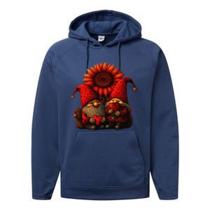 Happy Valentines Day Gnomes With Leopard Sunflower Valentine Day Love Performance Fleece Hoodie