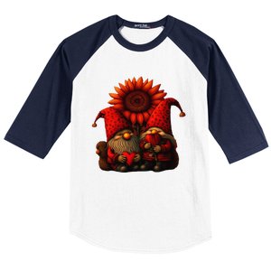 Happy Valentines Day Gnomes With Leopard Sunflower Valentine Day Love Baseball Sleeve Shirt