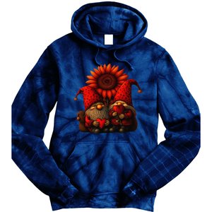 Happy Valentines Day Gnomes With Leopard Sunflower Valentine Day Love Tie Dye Hoodie