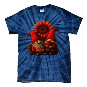 Happy Valentines Day Gnomes With Leopard Sunflower Valentine Day Love Tie-Dye T-Shirt