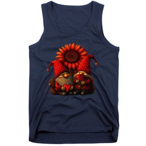 Happy Valentines Day Gnomes With Leopard Sunflower Valentine Day Love Tank Top