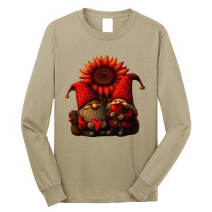 Happy Valentines Day Gnomes With Leopard Sunflower Valentine Day Love Long Sleeve Shirt