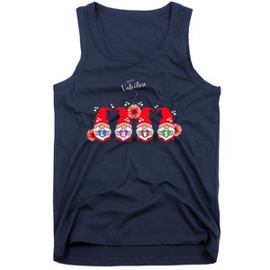 Happy Valentines Day Gnomes With Leopard Sunflower Valentine Day Tank Top