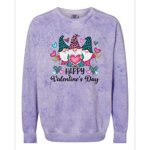 Happy Valentines Day Gnomes Gift Colorblast Crewneck Sweatshirt