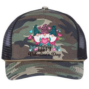 Happy Valentines Day Gnomes Gift Retro Rope Trucker Hat Cap