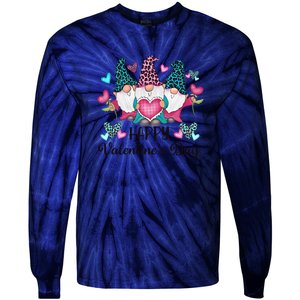 Happy Valentines Day Gnomes Gift Tie-Dye Long Sleeve Shirt