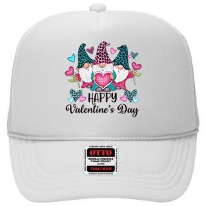 Happy Valentines Day Gnomes Gift High Crown Mesh Back Trucker Hat