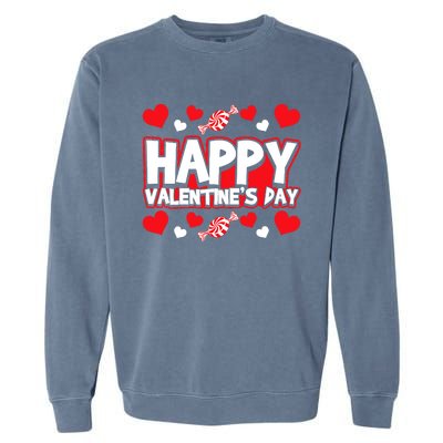 Happy Valentines Day Romantic Holiday February 14 Garment-Dyed Sweatshirt