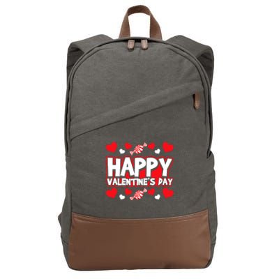 Happy Valentines Day Romantic Holiday February 14 Cotton Canvas Backpack