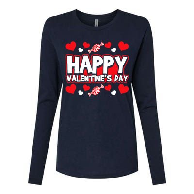 Happy Valentines Day Romantic Holiday February 14 Womens Cotton Relaxed Long Sleeve T-Shirt