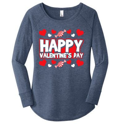 Happy Valentines Day Romantic Holiday February 14 Women's Perfect Tri Tunic Long Sleeve Shirt