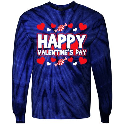 Happy Valentines Day Romantic Holiday February 14 Tie-Dye Long Sleeve Shirt