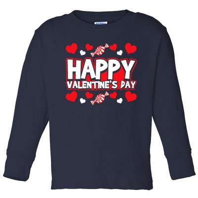 Happy Valentines Day Romantic Holiday February 14 Toddler Long Sleeve Shirt