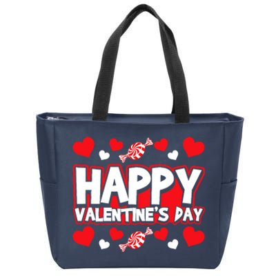 Happy Valentines Day Romantic Holiday February 14 Zip Tote Bag