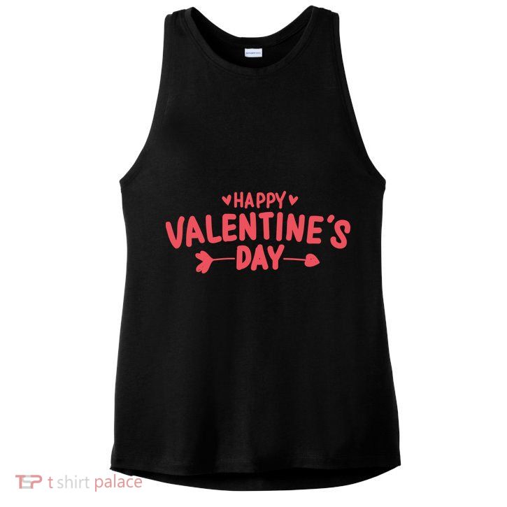 Happy Valentines Day Cute Holiday Gift Ladies PosiCharge Tri-Blend Wicking Tank