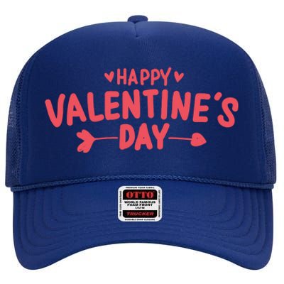 Happy Valentines Day Cute Holiday Gift High Crown Mesh Back Trucker Hat