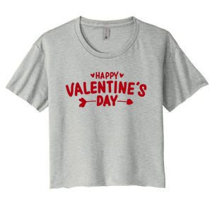 Happy Valentines Day Cute Holiday Gift Women's Crop Top Tee