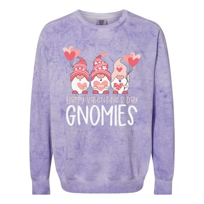 HAPPY VALENTINES DAY GNOMIES Gnome Lover Gift Three Gnomes Colorblast Crewneck Sweatshirt