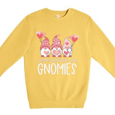 HAPPY VALENTINES DAY GNOMIES Gnome Lover Gift Three Gnomes Premium Crewneck Sweatshirt