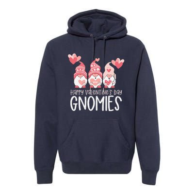 HAPPY VALENTINES DAY GNOMIES Gnome Lover Gift Three Gnomes Premium Hoodie