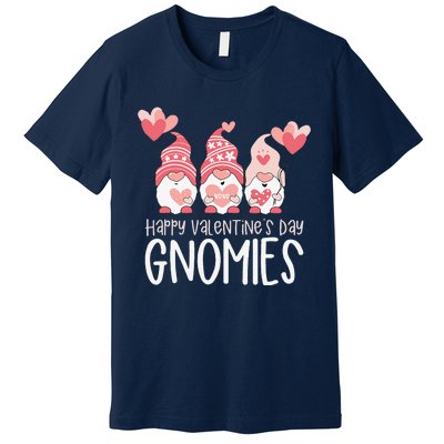 HAPPY VALENTINES DAY GNOMIES Gnome Lover Gift Three Gnomes Premium T-Shirt