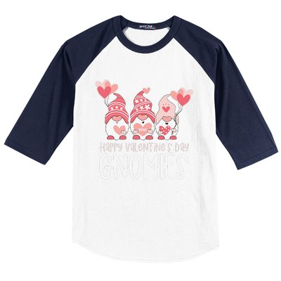 HAPPY VALENTINES DAY GNOMIES Gnome Lover Gift Three Gnomes Baseball Sleeve Shirt