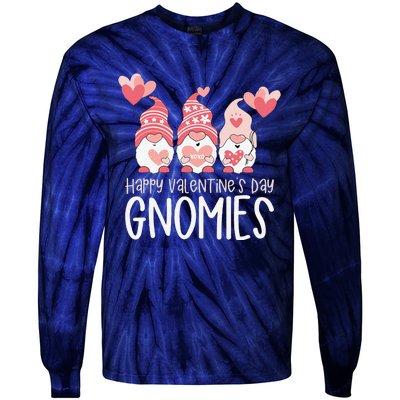 HAPPY VALENTINES DAY GNOMIES Gnome Lover Gift Three Gnomes Tie-Dye Long Sleeve Shirt