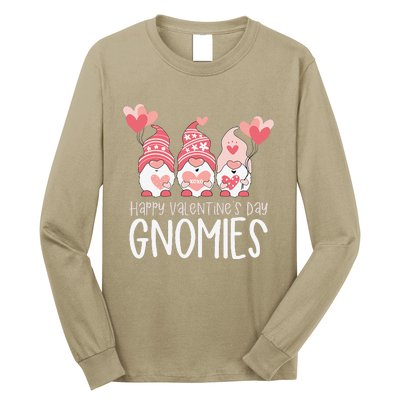 HAPPY VALENTINES DAY GNOMIES Gnome Lover Gift Three Gnomes Long Sleeve Shirt