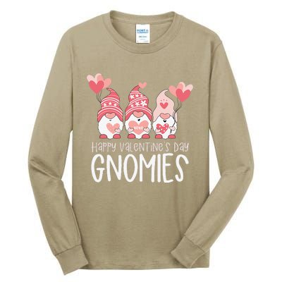 HAPPY VALENTINES DAY GNOMIES Gnome Lover Gift Three Gnomes Tall Long Sleeve T-Shirt