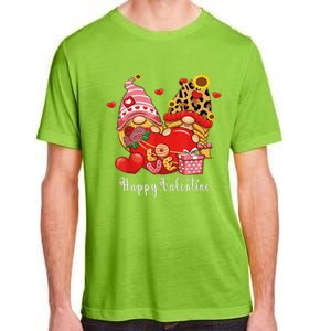 Happy Valentines Day Gnomes With Leopard Sunflower Valentine Love Adult ChromaSoft Performance T-Shirt