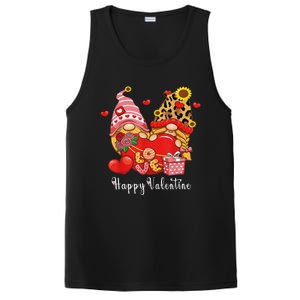 Happy Valentines Day Gnomes With Leopard Sunflower Valentine Love PosiCharge Competitor Tank