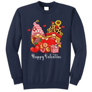 Happy Valentines Day Gnomes With Leopard Sunflower Valentine Love Sweatshirt