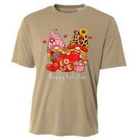 Happy Valentines Day Gnomes With Leopard Sunflower Valentine Love Cooling Performance Crew T-Shirt