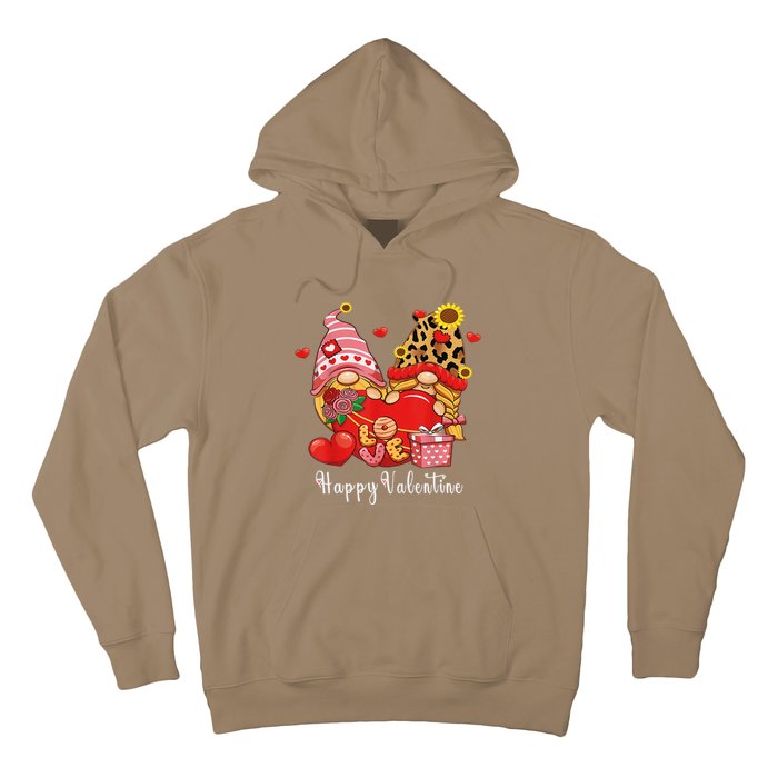 Happy Valentines Day Gnomes With Leopard Sunflower Valentine Love Hoodie