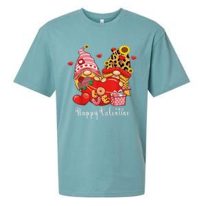 Happy Valentines Day Gnomes With Leopard Sunflower Valentine Love Sueded Cloud Jersey T-Shirt