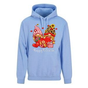 Happy Valentines Day Gnomes With Leopard Sunflower Valentine Love Unisex Surf Hoodie