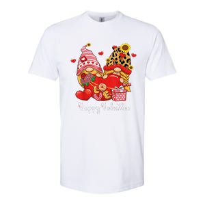 Happy Valentines Day Gnomes With Leopard Sunflower Valentine Love Softstyle CVC T-Shirt