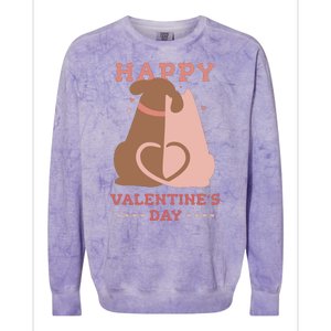 Happy Valentines Day Dog Tail Heart Colorblast Crewneck Sweatshirt