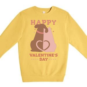 Happy Valentines Day Dog Tail Heart Premium Crewneck Sweatshirt